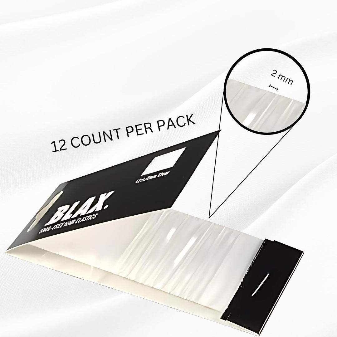 BLAX Snag-Free Hair Elastics - 2mm (2 Pack, Clear)