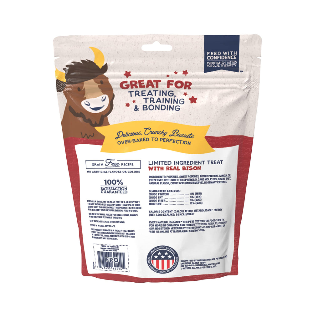 Limited Ingredient Rewards Crunchy Biscuits, Grain-Free Dog Treats for Adult Dogs of All Breeds, Sweet Potato & Bison Recipe, 14 Ounce (Pack of 1)