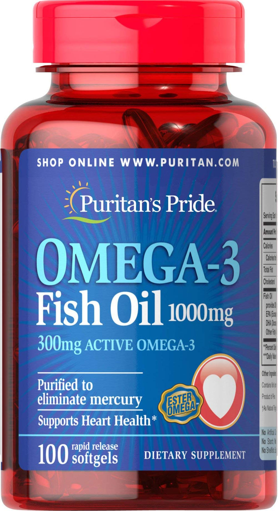 Puritan's Pride Omega-3 Fish Oil 1000 mg (300 mg Ac