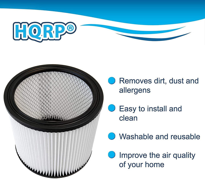 HQRP Cartridge Filter 2-Pack compatible with Shop-Vac 9