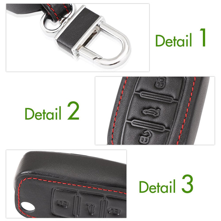 Leather Key Cover Case Bag Keyless Fit for Volkswagen Tiguan Vw Jetta Mk6 Golf Polo Passat Cc Bora Skoda Fabia Octavia Superb