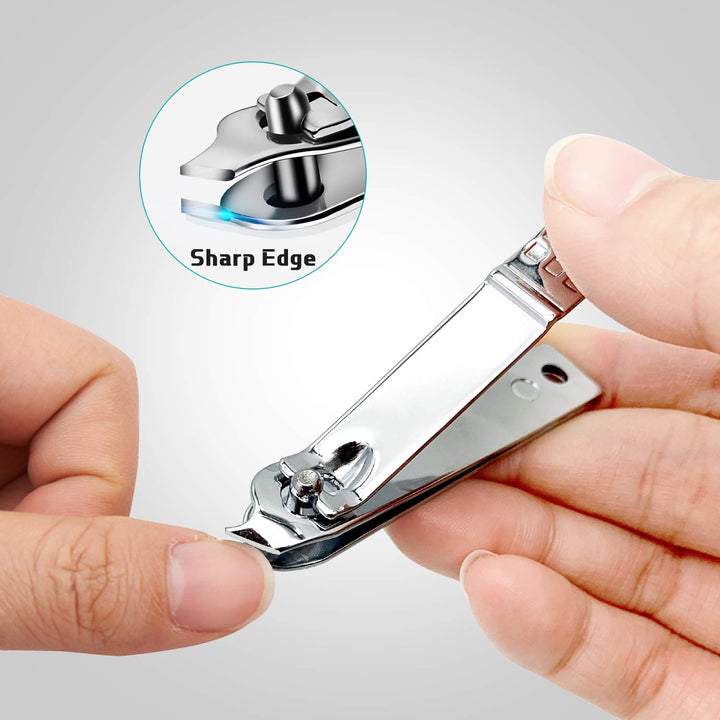 Nail Clippers, 3 Pack Toenail Clippers Fingernail Clipper Nail Clippers for Men Women Adult, Nail Cutter Manicure Set for Thick Toenails [Silver]