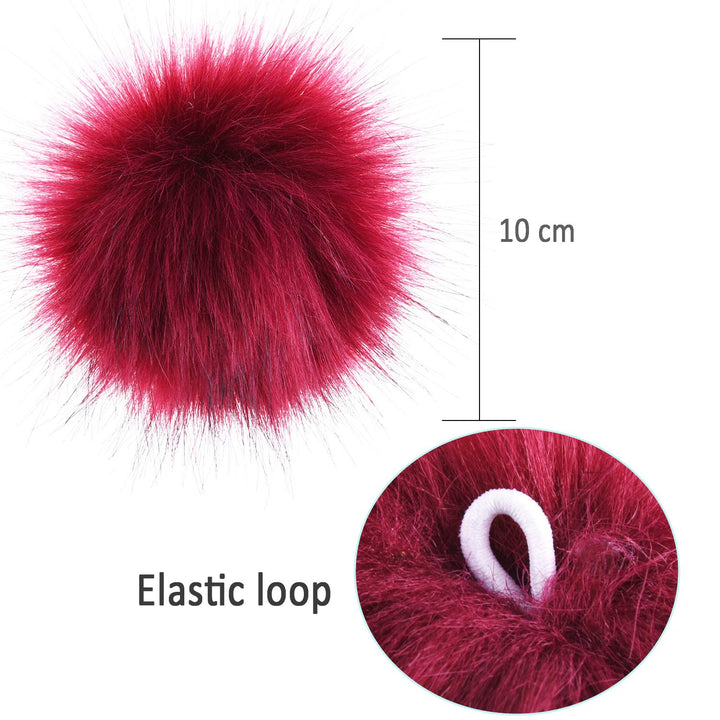SIQUK 24 Pieces Faux Fox Fur Pom Pom Balls DIY Faux Fox