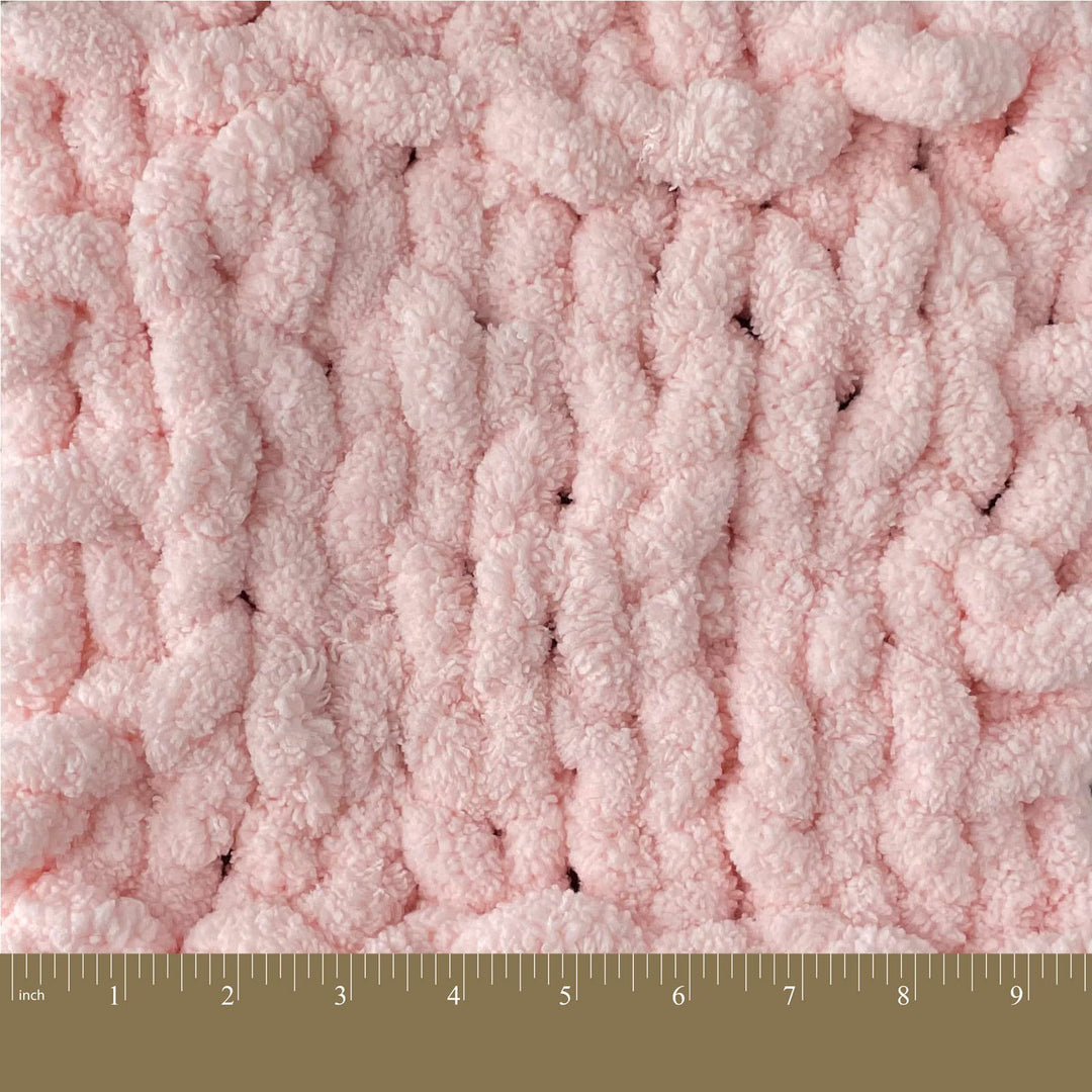 Crafted By Catherine Chunky Chenille Yarn - 2 Pack (41 Yards Each Skein), Light Pink, Gauge 7 Jumbo