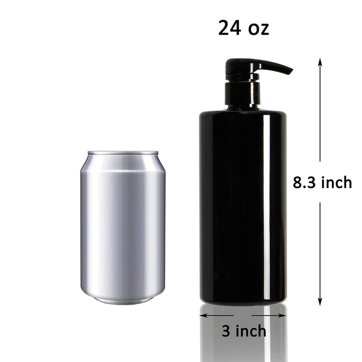 Youngever 4 Pack Pump Bottles for Shampoo, Empty Shampoo Pump Bottles, Plastic Cylinder with Lockdown-Leak Proof-Pumps (24 Ounce)