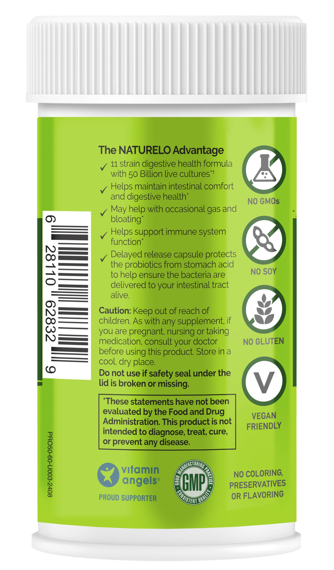 Probiotics for Digestive Health - 50 Billion CFU, 11 Strains Daily Supplement - Boosts Immune System, Delayed Release, 60 Vegetarian Capsules