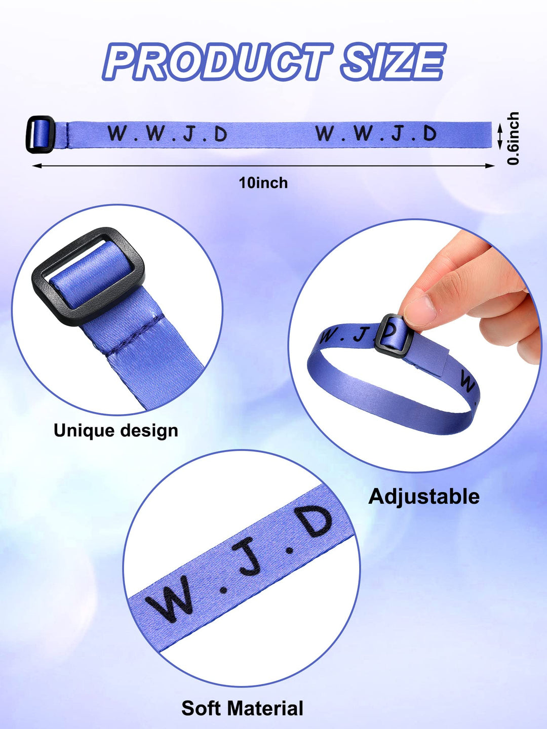 Juinte 100 Pieces WWJD Bracelets What Would Jesus Do Br