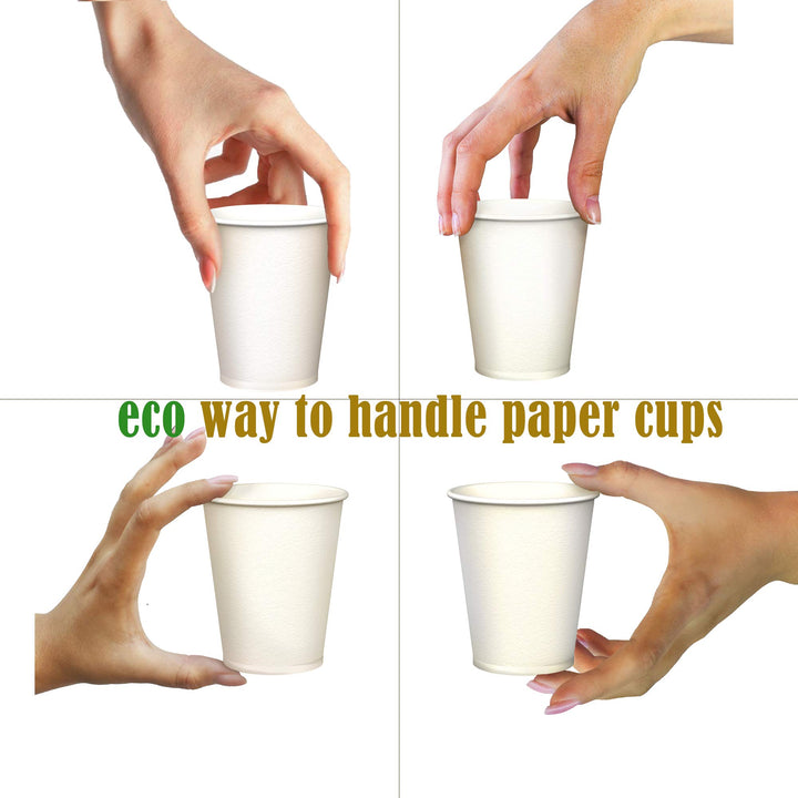 8 oz – White Coffee Paper Cups for Tea Water and Cocoa 