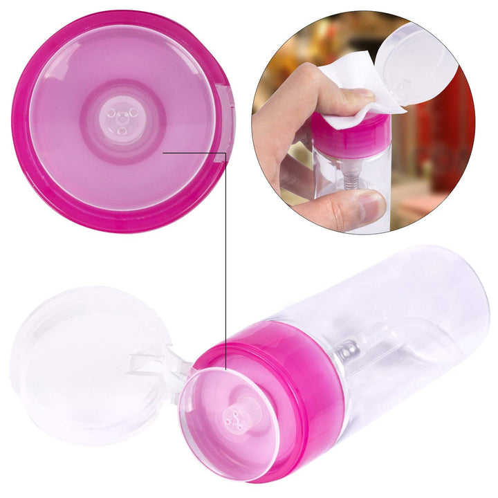-Boutique Push Down Dispenser 1PCS BPA Free Nail Polish Remover Bottle Dispenser With Nail Polish Wraps Wipes Pads Cotton 1000PCS For Nail Art Acrylic Liquid Polish Alcohol
