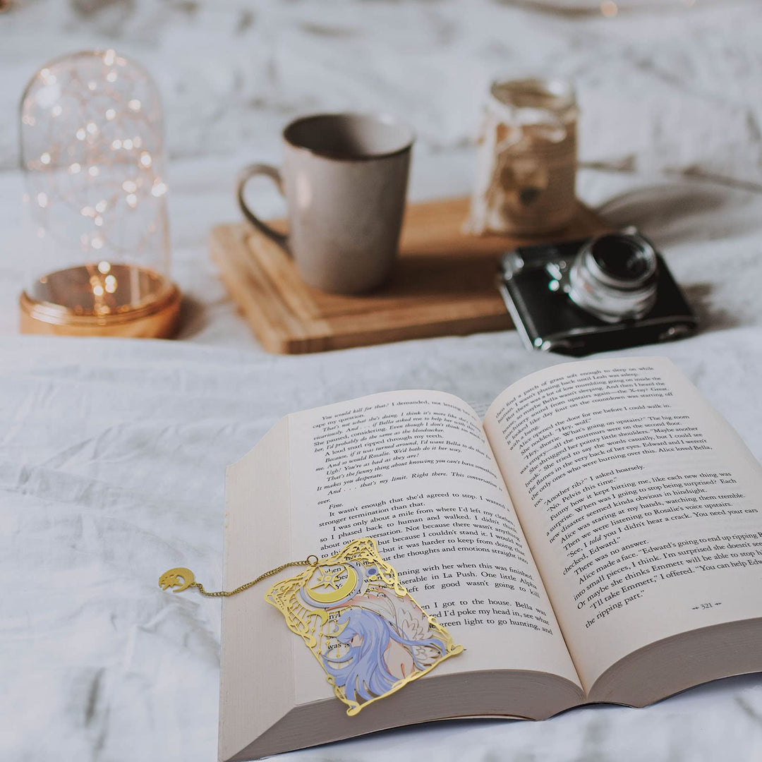 Cute Metal Tarot Elf Bookmarks for Women Girls Book Lovers Anime Bookmark Moon Gifts for Readers Best Friends -TE1