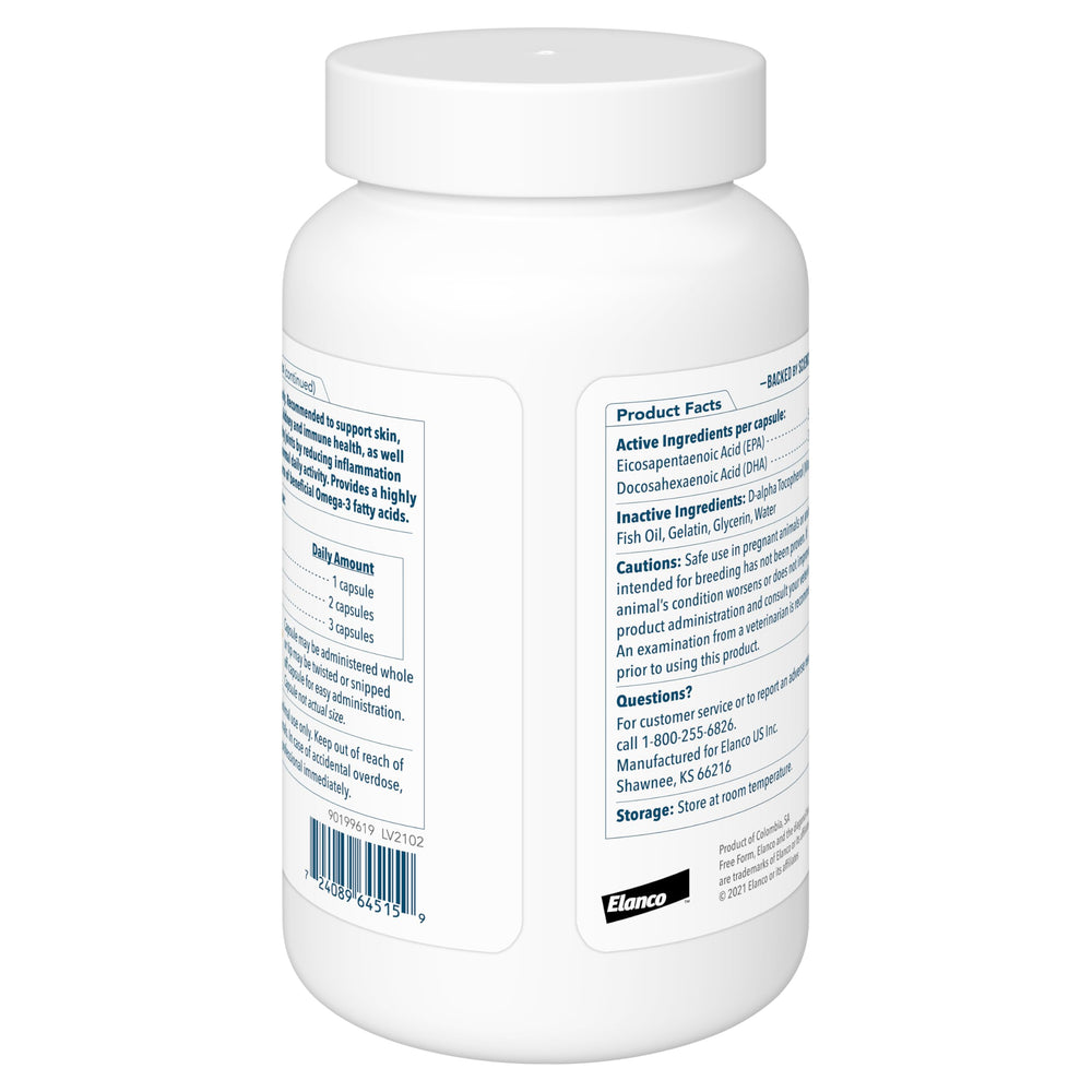 Snip Tips Omega-3 Fish Oil Liquid Supplement for Medium & Large Dogs, 60 Count