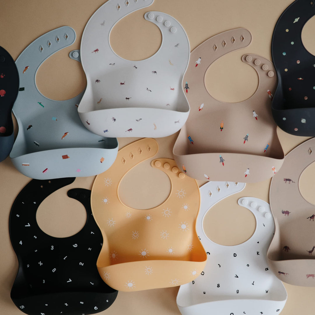 mushie Silicone Baby Bib | Adjustable Fit Waterproof Bi