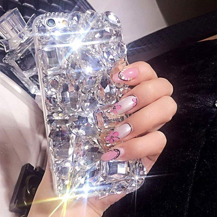 For iPhone 6 Plus/6S Plus Cute Sparkle Jewels Case, TPU Soft 3D Stunning Stones Crystal Rhinestone Bling Full Diamond Glitter Shinning Cover with Screen Protector for iPhone 6S Plus/6 Plus -Clear