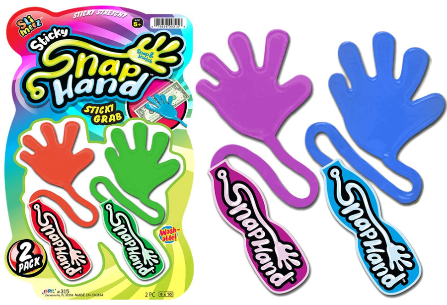 Super Stretchy Sticky Hand Fidget Toy (1 Pack, 2 Sticky Hands) Sticky Slap Hand for Kids & Adults. Bulk Party Favors Goodie Bag Birthday Gifts Easter Basket Stuffers Classroom Prizes. 315-1