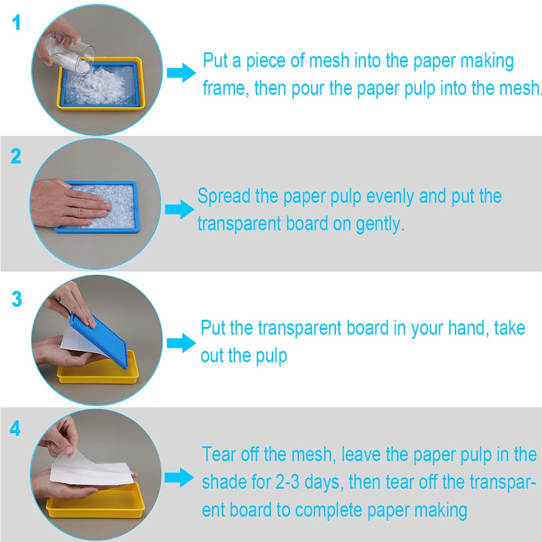 Plastic Paper Making Frame Kit Papermaking Mould, 5 x 7 Inch Paper Screen for DIY Paper Making Craft