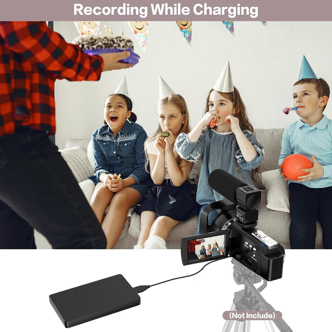 Video Camera Camcorder, Full HD 30FPS 36MP 16X Digital Zoom Digital Camera,IR Night Vision Vlogging Camera, YouTube Camera with External Microphone, Lens Hood, Stabilizer, Remote Control