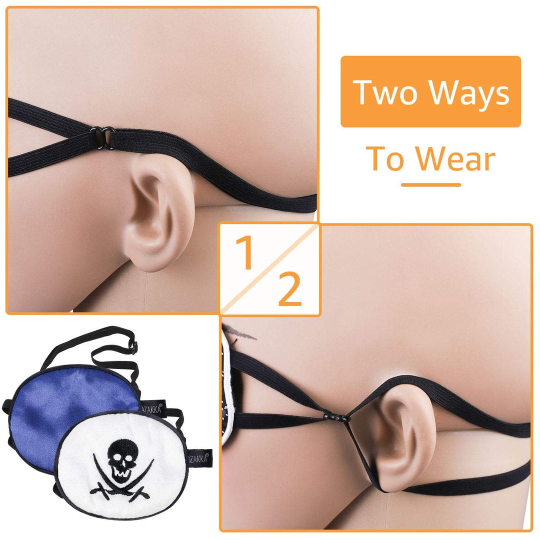 eZAKKA 2 Pieces Silk Eye Patch Elastic Eye Patches Lazy
