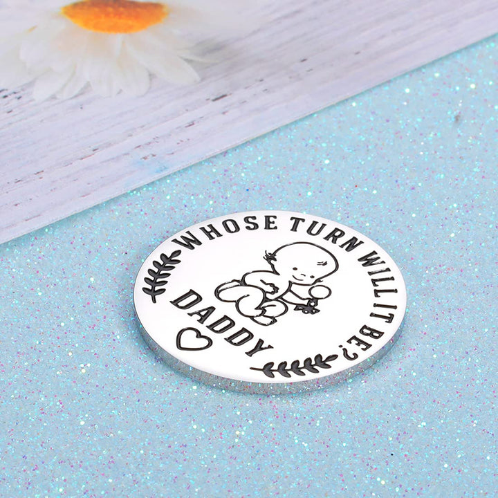 NUBARKO New Baby Gift for Parent Mom Daddy Cute Decision Coin for Women Men Pregnancy Mothers for First Time Moms Dads Mummy to Be Birthday Christmas Appreciation Present Double-Sided