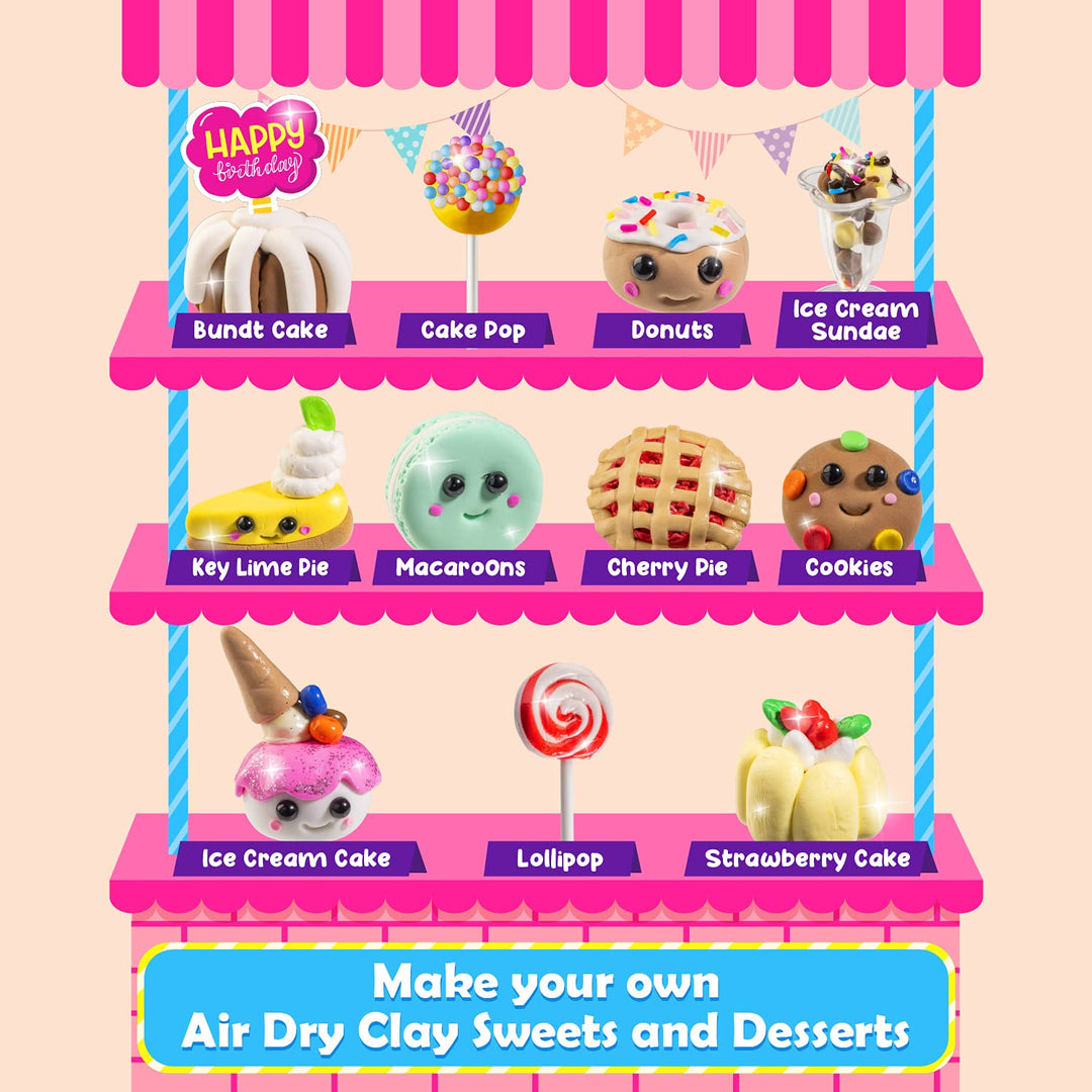 Mini Galaxy 3D Solar System Air Dry Clay Kit, 10 Bags of Air Dry Clay for Kids, 8 Fact Cards, Tools and More in this Kit to make a Spinning Solar System with Modeling Clay for Kids