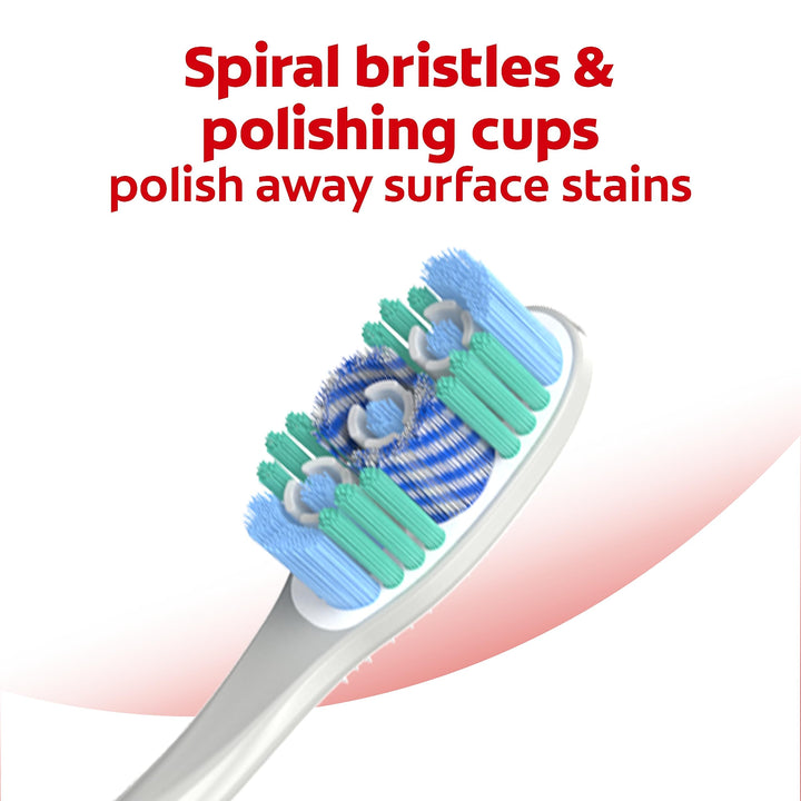 Colgate 360 Optic White Whitening Toothbrush, Adult Soft Toothbrush with Whitening Cups, Helps Whiten Teeth and Removes Odor Causing Bacteria, 4 Pack