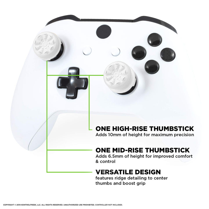 FPS Freek Galaxy White for Xbox One and Xbox Series X Controller | Performance Thumbsticks | 1 High-Rise, 1 Mid-Rise | White