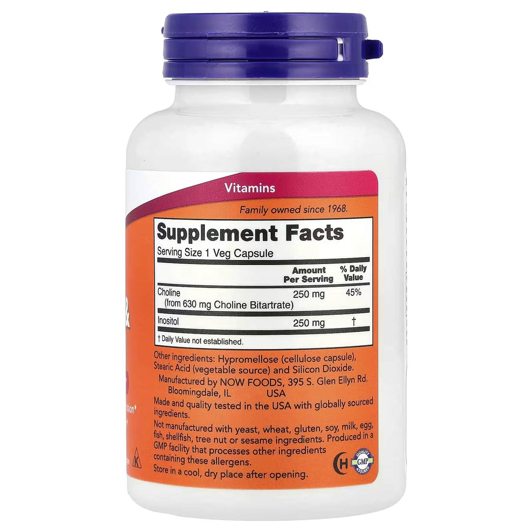 Now Foods Choline &amp; Inositol 500 Mg - 100 Caps