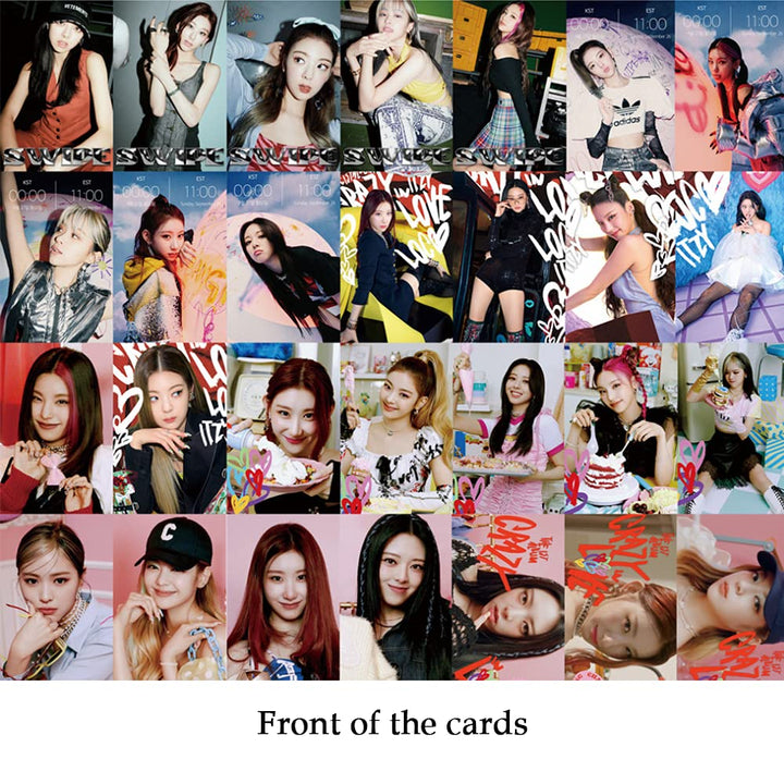 ITZY LOMO Cards 55pcs ITZY CRAZY IN LOVE new album photocard KPOP ITZY photo cards Merchandise of Postcards KPOP Postcard for Fans Daughter, Pink, 3.24*2.28inches