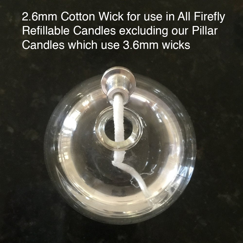 USA Brand - 5 Feet of 2.6mm Braided Eco Cotton Replacement Wick for Oil Lamps and Candles for Round Wick Holders