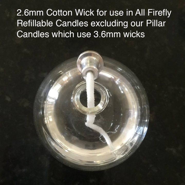 USA Brand - 5 Feet of 2.6mm Braided Eco Cotton Replacement Wick for Oil Lamps and Candles for Round Wick Holders
