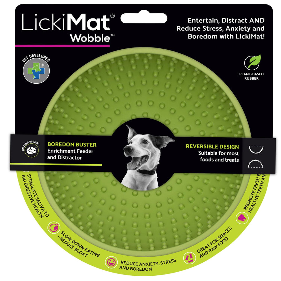 LickiMat Wobble, Dog Slow Feeder Bowl Lick Mat, Boredom Anxiety Reducer; Perfect for Food, Treats, Yogurt, or Peanut Butter. Fun Alternative to a Slow Feed Dog Bowl, Turquoise