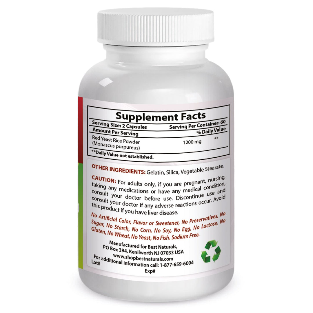 Best Naturals, Red Yeast Rice, 600 mg capsules, 120 Cap