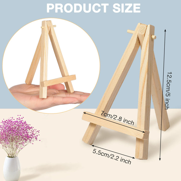 Yalikop 40 Pack 5 Inch Mini Wood Easel Stand Mini Wood 