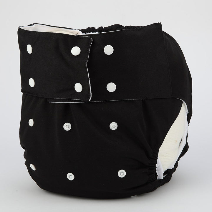 Teen Adult Cloth Diaper Nappy Reusable Washable for Disability Incontinence Men (Black)