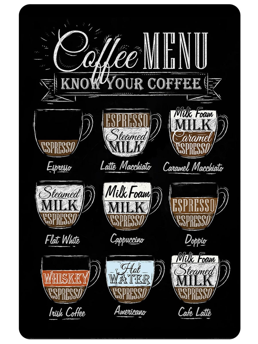 Coffee Bar Metal Sign for Menu, Retro Vintage Signs Bar Wall Decor 8 X 12 Inches