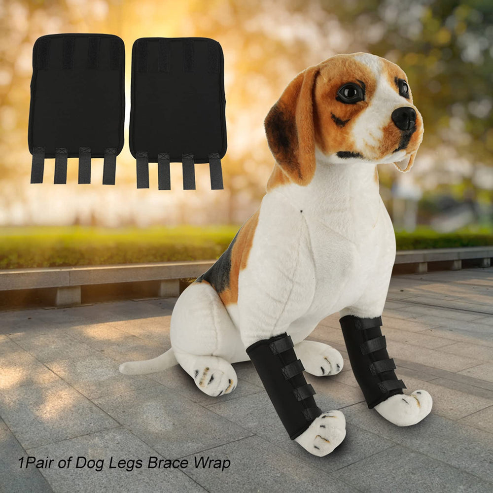 1 Pair Dog Front Leg Wrist Guard, Leg Brace Kneepad Carpal Support oint Brace Elbow Protector Warp for Pet Dog with Arthritis Injuries Black(L)
