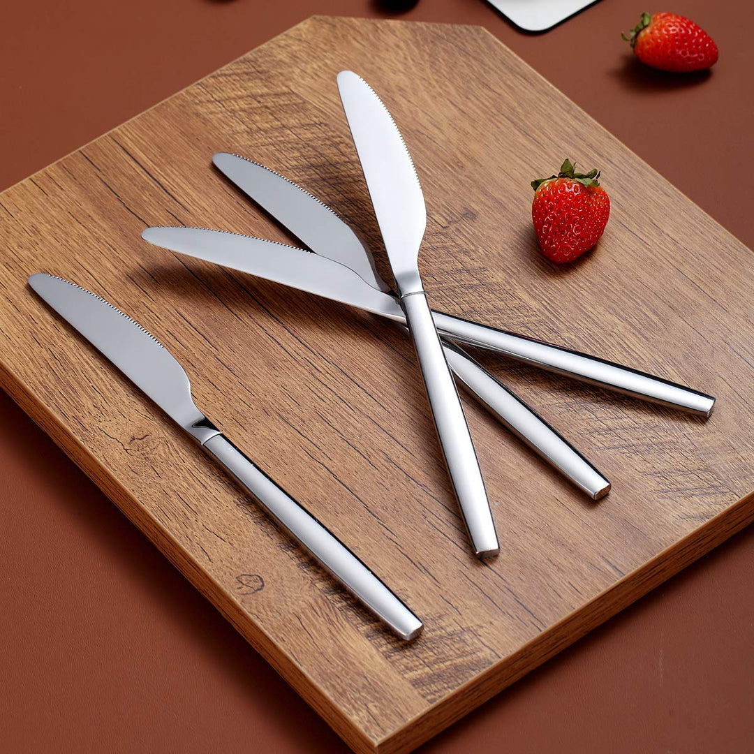 Berglander Dinner Knives Set Of 6, Stainless Steel Shin