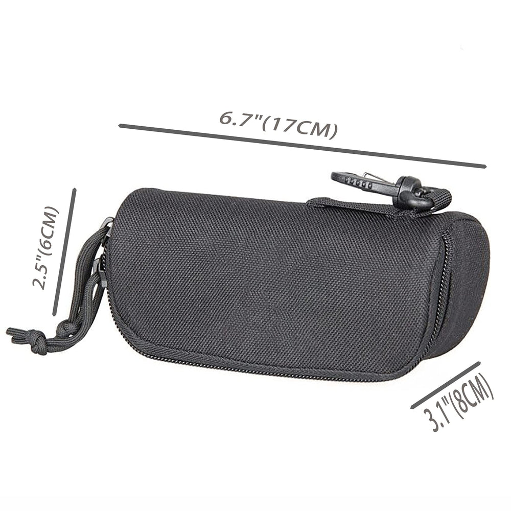 Tactical MOLLE Glasses Shockproof Protective Box Portable Outdoor Sunglasses Pouch Eyewear Carry Case (Black)