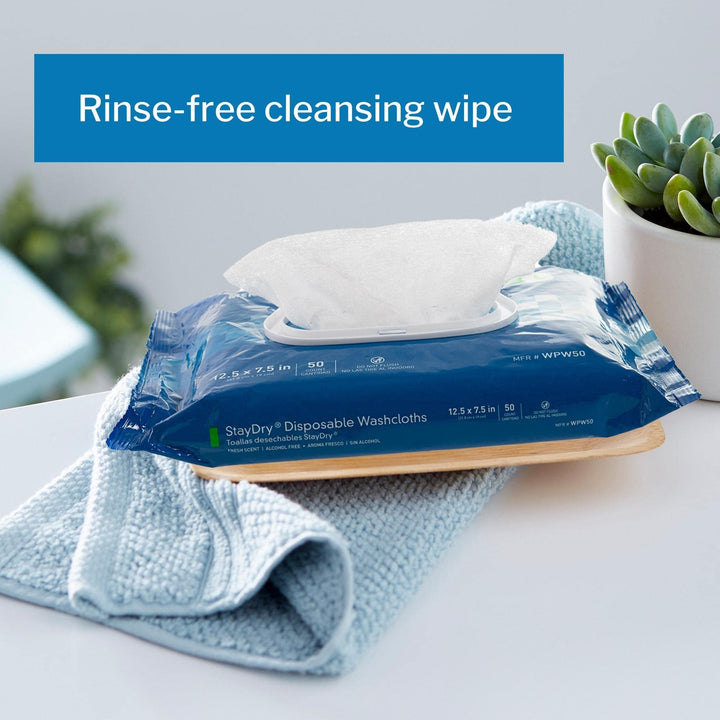 McKesson StayDryÃ‚® Disposable Washcloths with Aloe, 8 