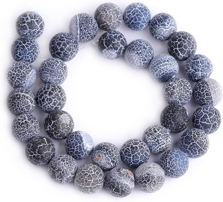 45pcs 8mm Yellow Frosted Agate Beads Unpolished Cracked Matte Round Loose Gemstone Beads for Jewelry Making DIY Bracelet Necklace