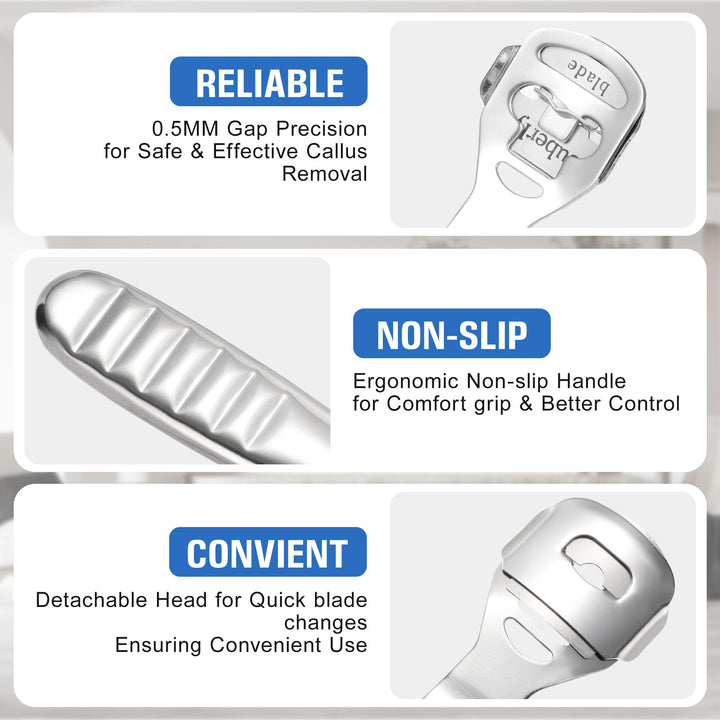 MIUKAA Callus Shaver Kit with 10 Blades, Callus Remover