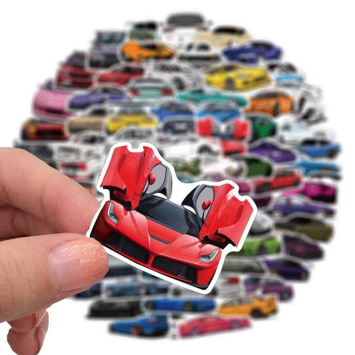 100 Packs JDM Sport Car Racing Stickers Water Bottles Laptop Phone Motorcycle Computer Guitar Skateboard Hydroflasks Vinyl Sticker Waterproof Aesthetic Trendy Decals for Teens Girls Adults