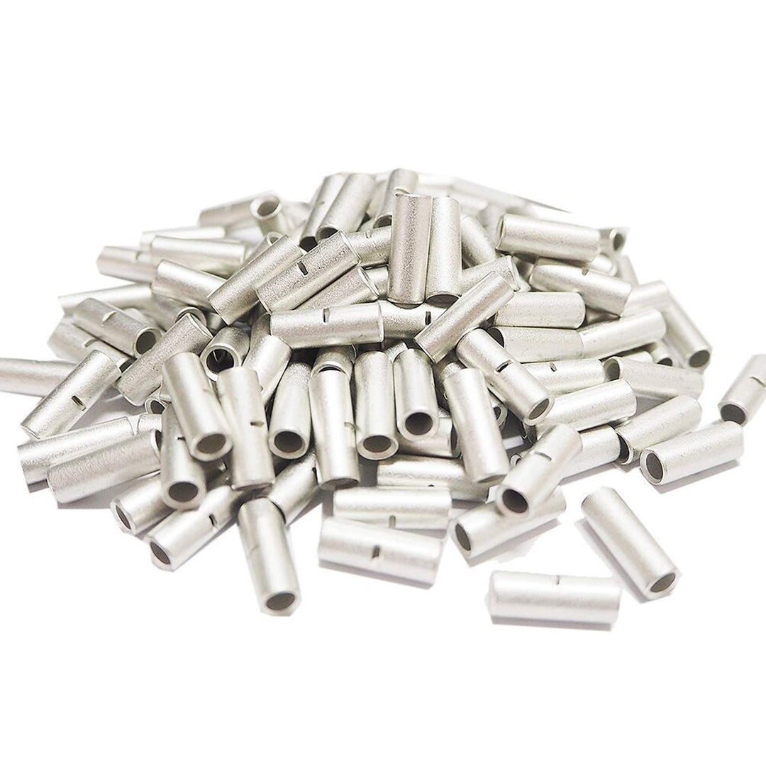 100 Pcs Non-Insulated Butt Connectors AWG 12-10 Uninsulated Butt Connectors Electrical Wire Crimp Ferrule Terminals