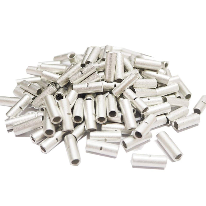 100 Pcs Non-Insulated Butt Connectors AWG 12-10 Uninsulated Butt Connectors Electrical Wire Crimp Ferrule Terminals