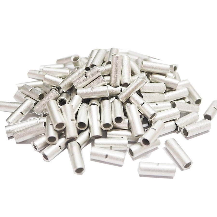 100 Pcs Non-Insulated Butt Connectors AWG 12-10 Uninsulated Butt Connectors Electrical Wire Crimp Ferrule Terminals