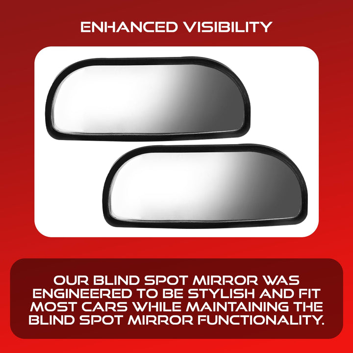 Blind Spot Convex Car Rear View Mirror: Rearview/Side Stick On Mirror Automotive Accessories | Narrow Blindspot Mirrors For Car By (2 pack)
