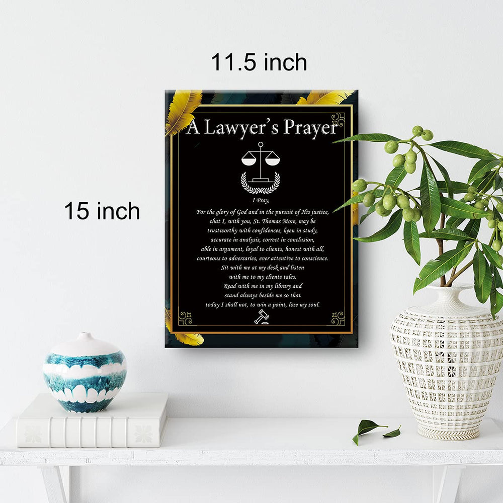Inspirational Wall Art a Lawyer's Prayer Canvas Painting Prints for Home Wall Decor Framed Artwork Lawyer Graduation Law Student Gifts(12x15 Inch)
