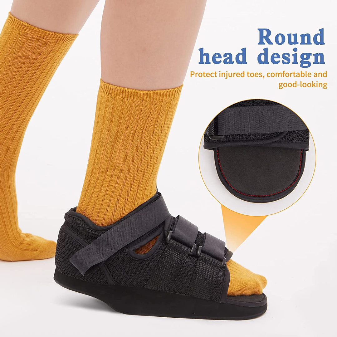 Heel Wedge Healing Shoe Post Op Shoes Lightweight Heel Relief Medical Orthopedic Foot Brace Off-loading Shoes for Heel or Ankle Pain Ulcerations Feet Wounds for Men and Women (Medium)…