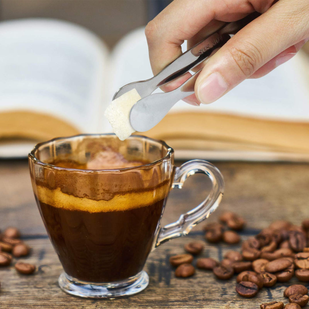 6PCS Ice Tongs Mini Sugar Tongs 4.25Inch Tongs for Serving Food Small Serving Tongs, Kitchen Tongs for Appetizers,Tea Party, Coffee Bar, Desserts (Silver and Gold)