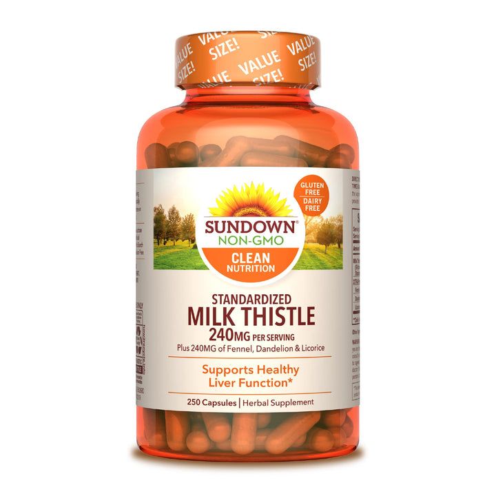 Sundown Standardized Milk Thistle 240 mg, Plus Fennel, 