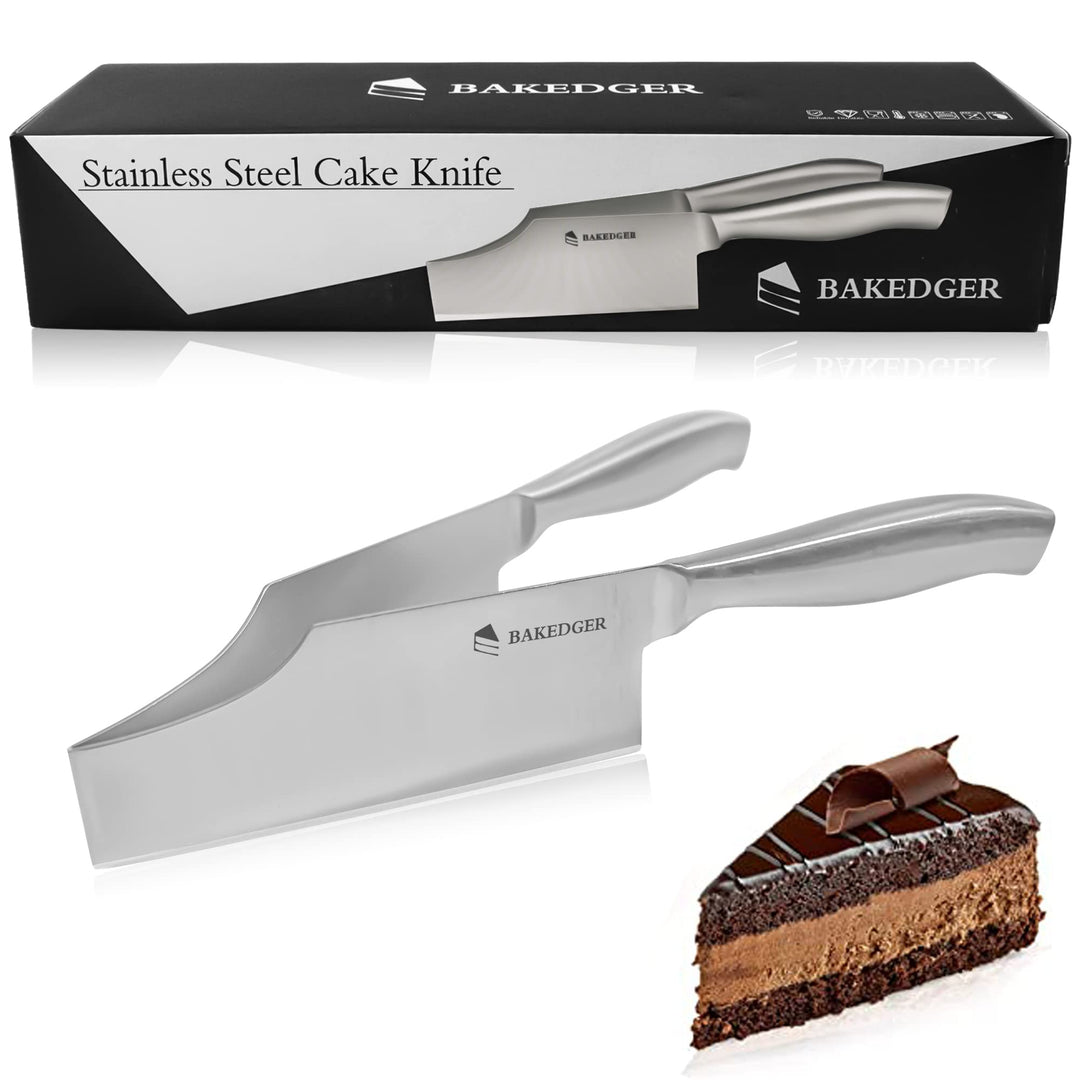 Cake knife slicer and cutter server stainless steel serving knife for Birthday party Wedding and all the Events Pie slicer Pastries Divider Desserts Lever, Patent Pending